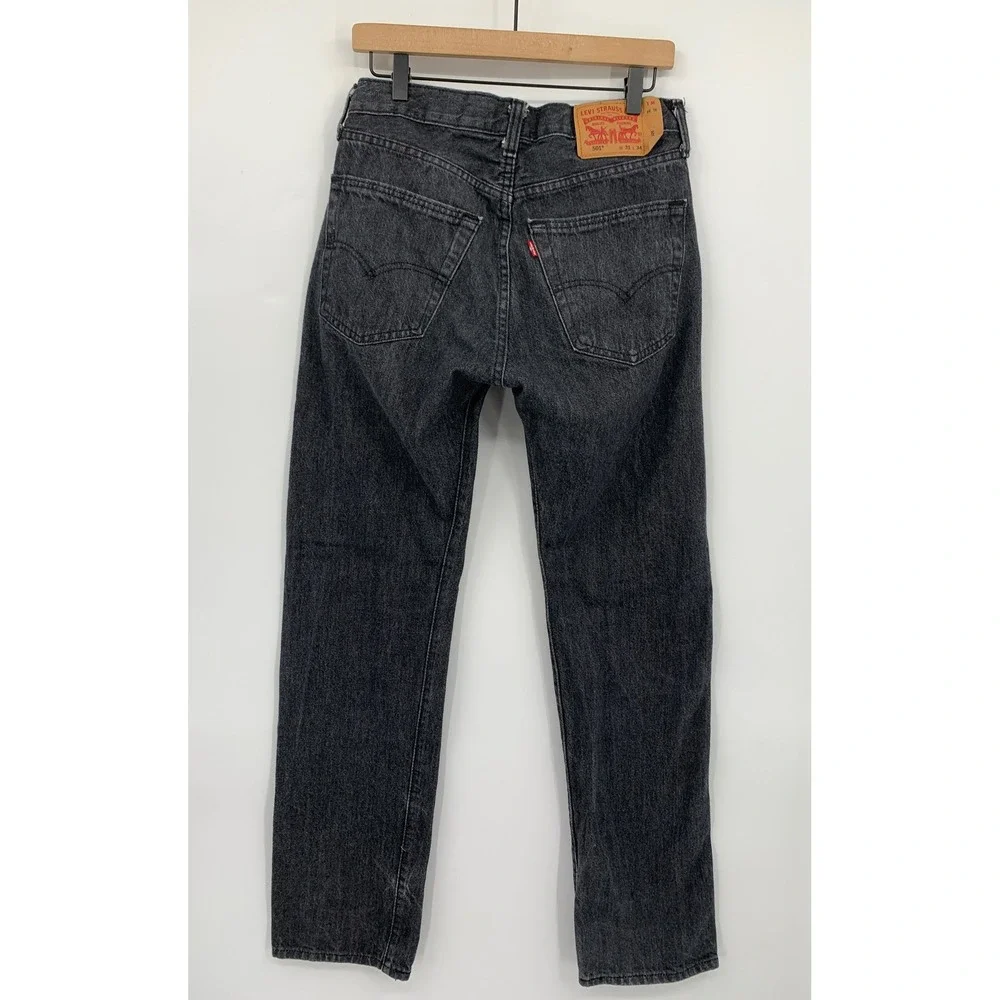Levis 501 Jeans Mens 31x34 Black Straight Leg Button Fly Denim Pants